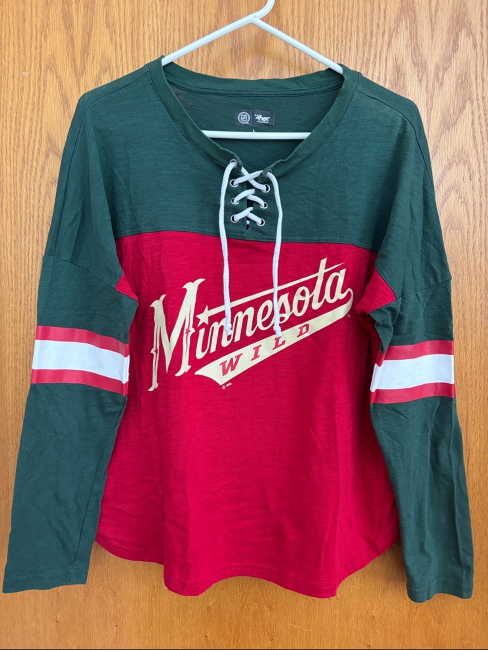 Women’s Minnesota Wild Lace-Up Long Sleeve Top